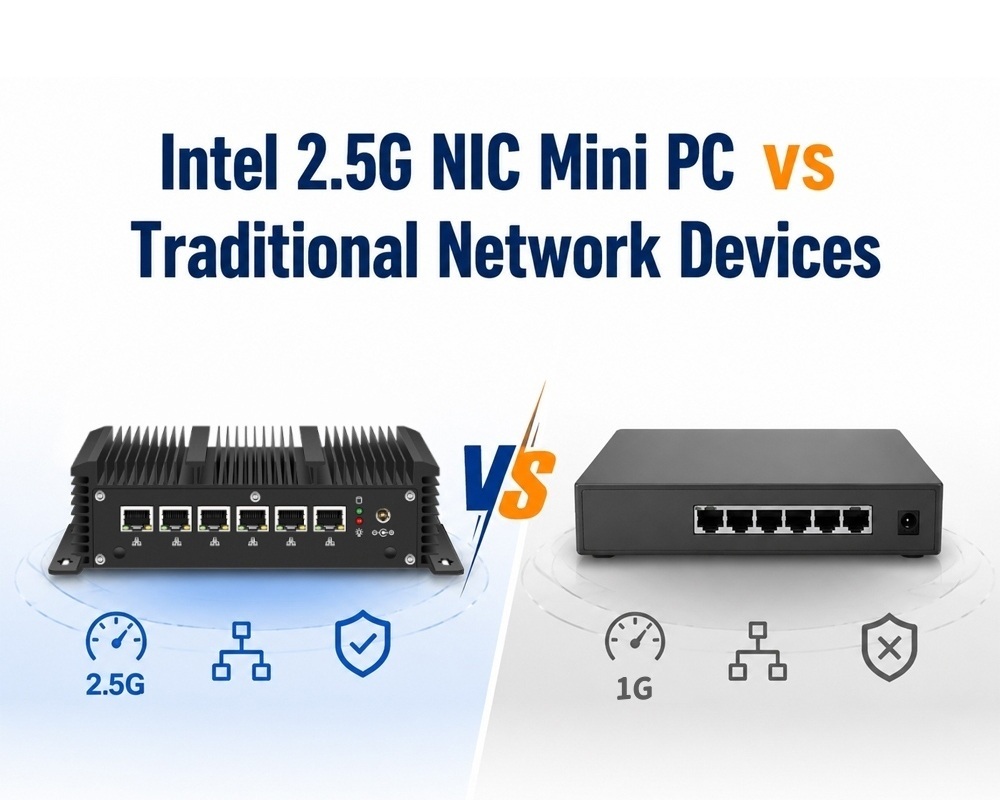 Últimos blogs da empresa sobre Intel 2.5G Ethernet Mini PC VS Dispositivos de Rede Tradicionais: Diferenças de Aplicação para Redes Empresariais Flexíveis