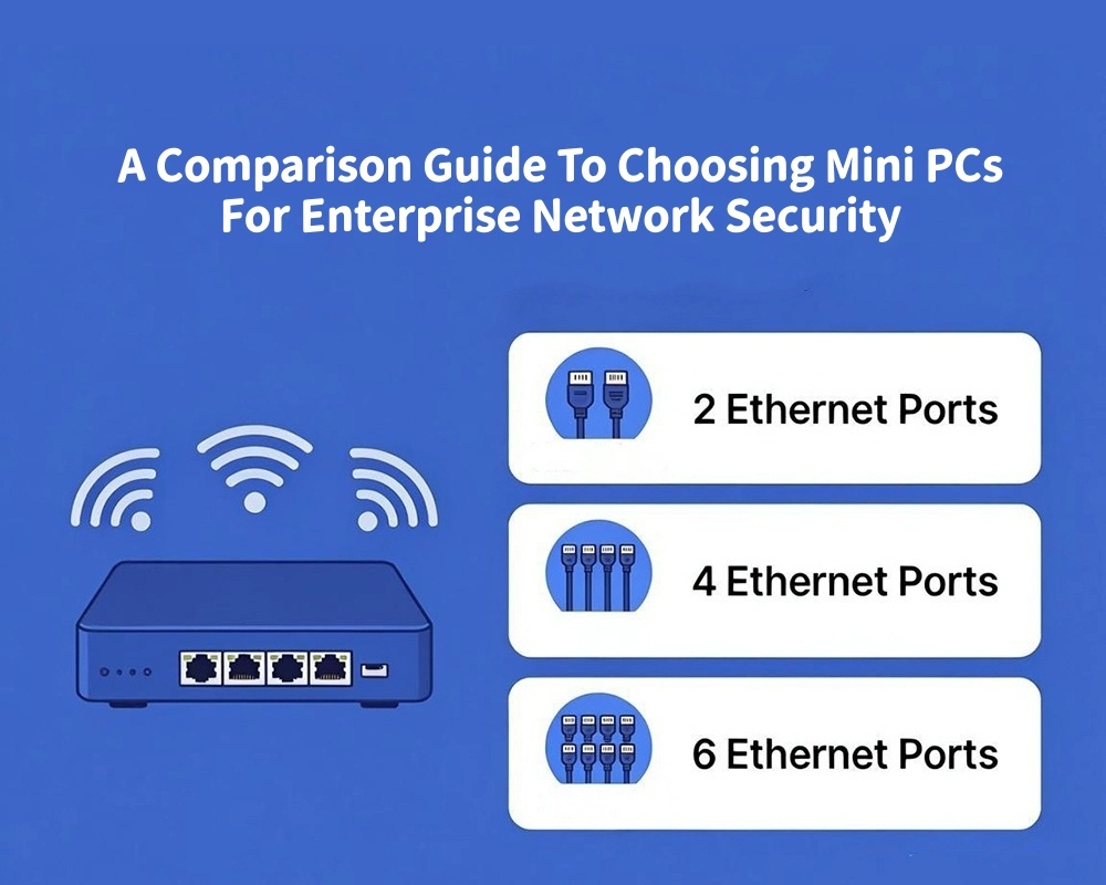 Últimos blogs da empresa sobre Dual LAN 4 LAN ou 6 LAN? Um Guia de Comparação para Escolher Mini PCs para Segurança de Rede Empresarial