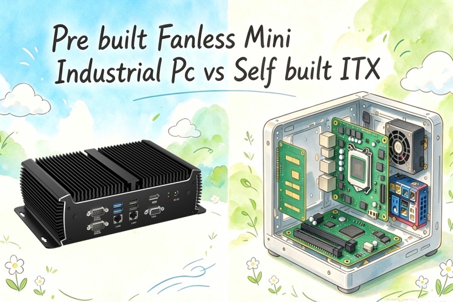 Últimos blogs da empresa sobre Pre built Fanless Mini Industrial Pc vs Self built ITX: Total Cost and Setup Effort Compared