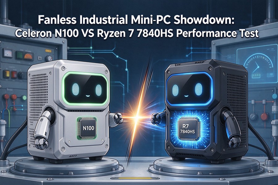 Últimos blogs da empresa sobre Fanless Industrial Mini PC Showdown: Celeron N100 VS Ryzen 7 7840HS Performance Test