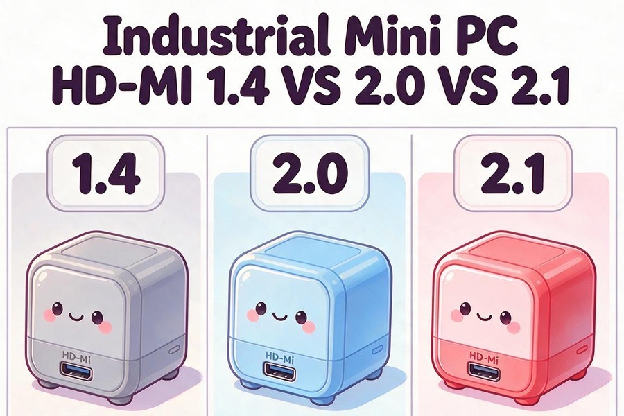 Últimos blogs da empresa sobre Industrial Mini PC HD-MI 1.4 VS 2.0 VS 2.1: Display Interface Comparison for 4K 8K Industrial Monitoring