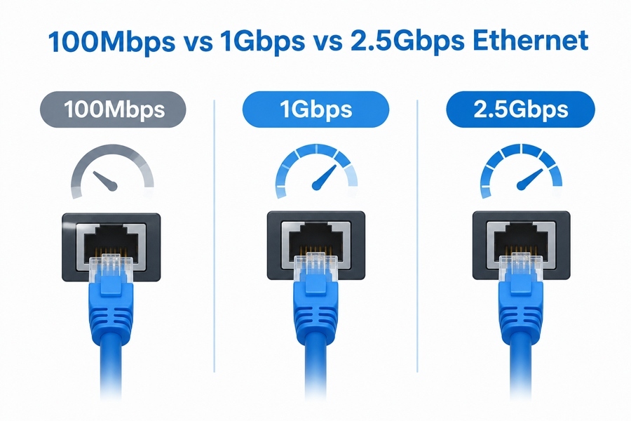 Últimos blogs da empresa sobre 100Mbps versus 1Gbps versus 2.5Gbps Ethernet: Como a Velocidade da Rede de PCs Industriais Afeta a Latência