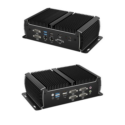 PC industrial sem ventilador preto Mini Computer Intel Core Dual LAN Dual Display Asíncrona 1135G7U