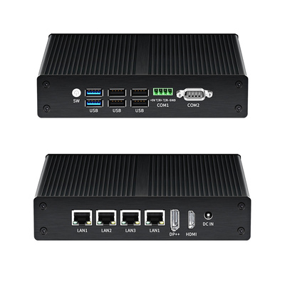 Comprar Minicomputador Industrial sem ventilador Linux Intel N100 DDR4 16G RAM 4LAN Dual COM Fabricação em linha