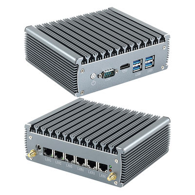 Intel Celeron 3865U 2 núcleos 2 fios Firewall Mini PC Router com 6 Ethernet DDR4