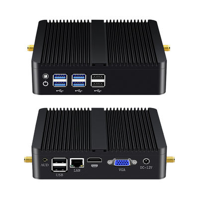 Intel Core Series Fanless Home Office Mini PC com DDR3L até 8G e 8USB portas