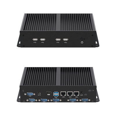 PC industrial com Intel Celeron J6412 16GB RAM Três Ethernet E Frio Sem Ventilador