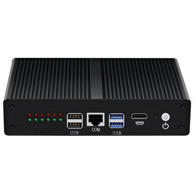 Intel Pentium 4405U Mini PC Router Com 6 Ethernet Chassis de Alumínio Preto