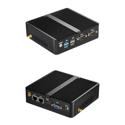 Dual Ethernet Dual COM Industrial PC sem ventilador Windows 10 Linux Mini Desktop