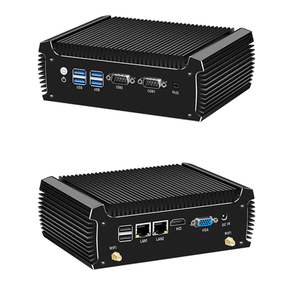 Intel Core i3 7100U Mini PC com 2 LAN 2 COM Fanless PC Industrial