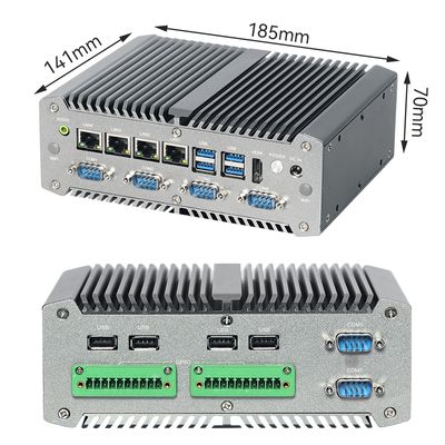 Processador Intel Core I7-10510U Com Quatro LAN e Seis COMs Mini PC Industrial