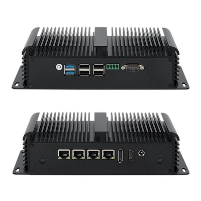 Processador Intel N100 com Quatro LAN, Duas COM e Seis USB Mini PC Industrial