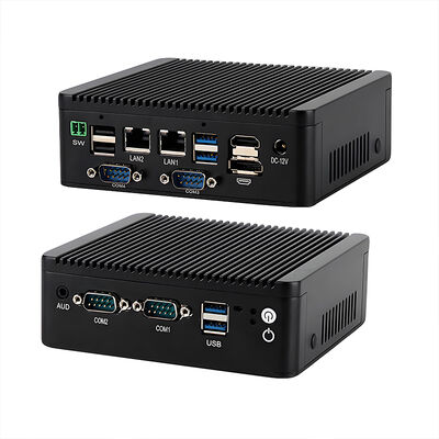 Mini pc industrial com processador intel alderlake n100, portas lan duplas, 4 portas seriais, 1 HD-MI 6 portas usb ddr4, computador sem ventilador