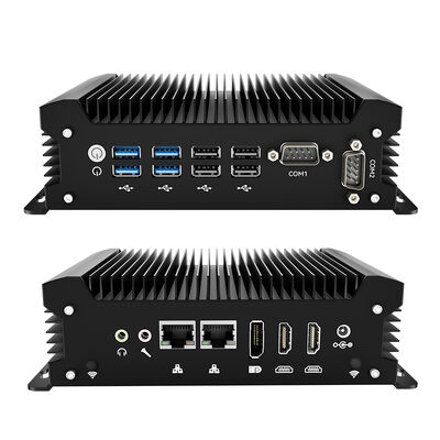 Processador Intel Core U5 135U Mini PC Industrial sem ventilador Com 2 portas LAN 2 portas RS232 COM 8 USB 2 HD-MI e 1 DP Interfaces